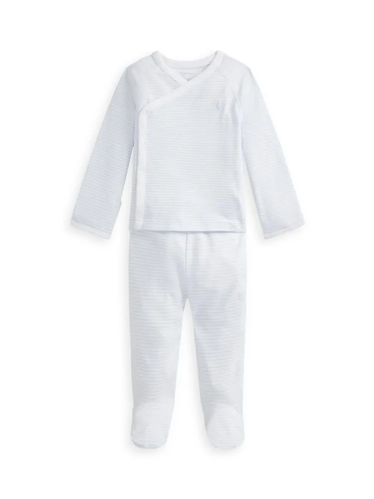 Baby's Striped Cotton Top & Pant Set