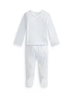 Baby's Striped Cotton Top & Pant Set