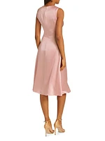 Silk Charmeuse Cowl Neck Dress