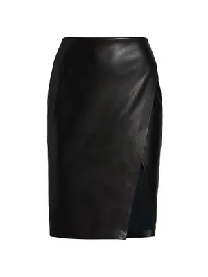 Siobhan Faux Leather Midi-Skirt