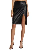 Siobhan Faux Leather Midi-Skirt