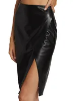 Siobhan Faux Leather Midi-Skirt