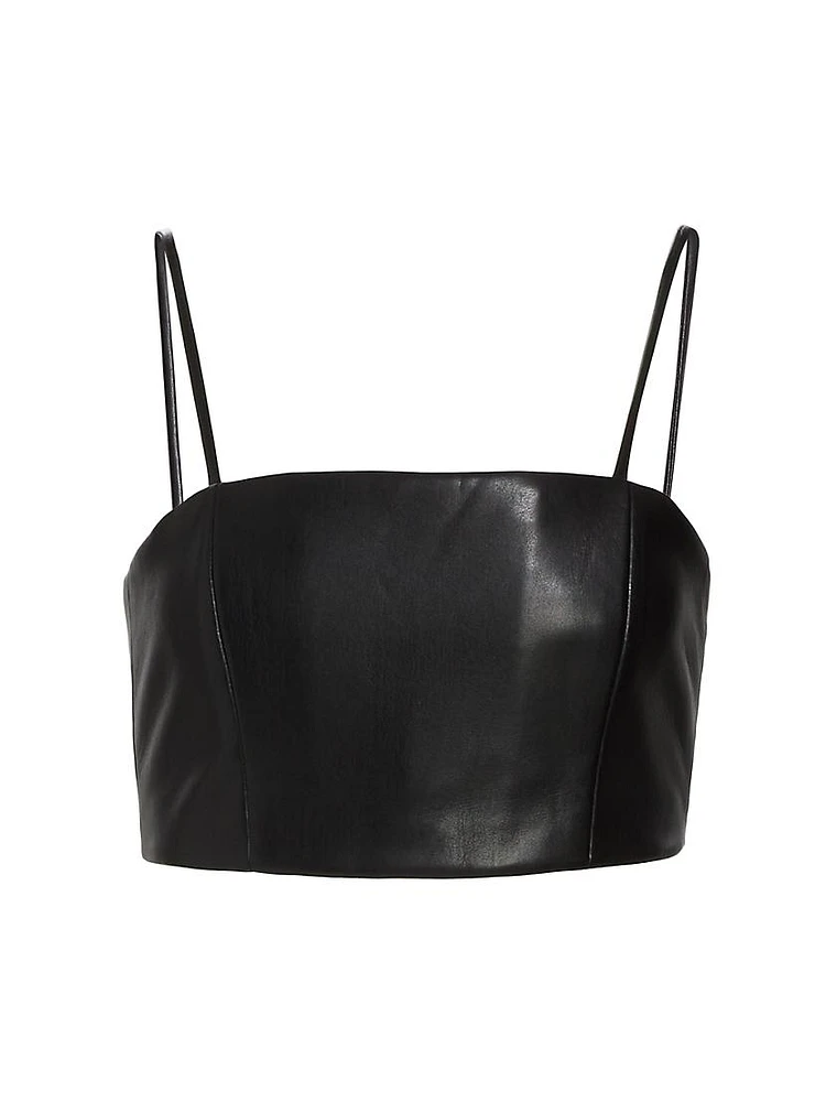 Pearle Vegan Leather Crop Top