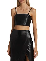 Pearle Vegan Leather Crop Top