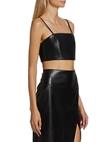 Pearle Vegan Leather Crop Top