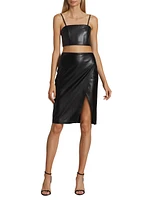 Pearle Vegan Leather Crop Top