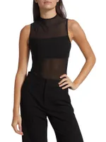 Nichol Mesh Mock Turtleneck Bodysuit