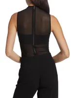 Nichol Mesh Mock Turtleneck Bodysuit