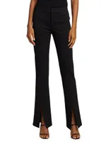 Emiko High-Waisted Slit-Hem Pants