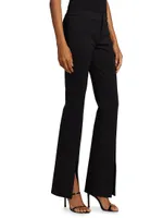 Emiko High-Waisted Slit-Hem Pants