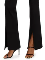 Emiko High-Waisted Slit-Hem Pants