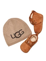 Baby's Neumel Booties & Ugg Beanie Gift Set