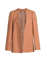 Collarless Open-Front Jacket