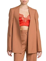 Collarless Open-Front Jacket