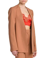 Collarless Open-Front Jacket