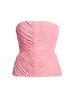 Strapless Draped Velvet Top