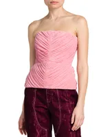 Strapless Draped Velvet Top