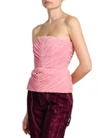 Strapless Draped Velvet Top