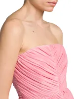 Strapless Draped Velvet Top