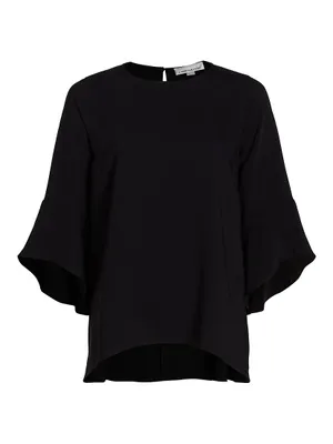 Julia Crepe Bell-Sleeve Tunic