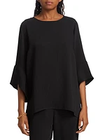 Julia Crepe Bell-Sleeve Tunic