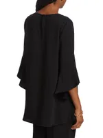 Julia Crepe Bell-Sleeve Tunic