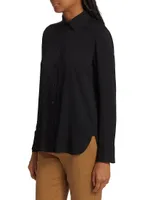 Silk-Blend Slim-Fit Blouse