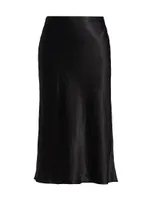 Satin Midi-Skirt