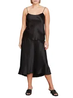 Satin Midi-Skirt