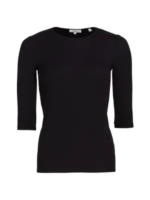 Elbow Sleeve Crewneck Top