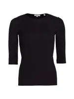 Elbow Sleeve Crewneck Top