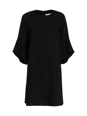 Julia Crepe Bell-Sleeve Dress