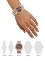 Alpine Eagle Stainless Steel, 18K Rose Gold, & 0.57 TCW Diamond Bracelet Watch