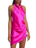 Samba Satin Halter Mini Dress