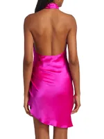 Samba Satin Halter Mini Dress