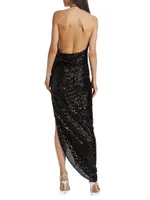 Elektra Asymmetric Sequined Gown