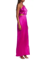 Akron Silk Cut-Out Maxi Dress