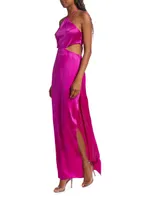 Akron Silk Cut-Out Maxi Dress