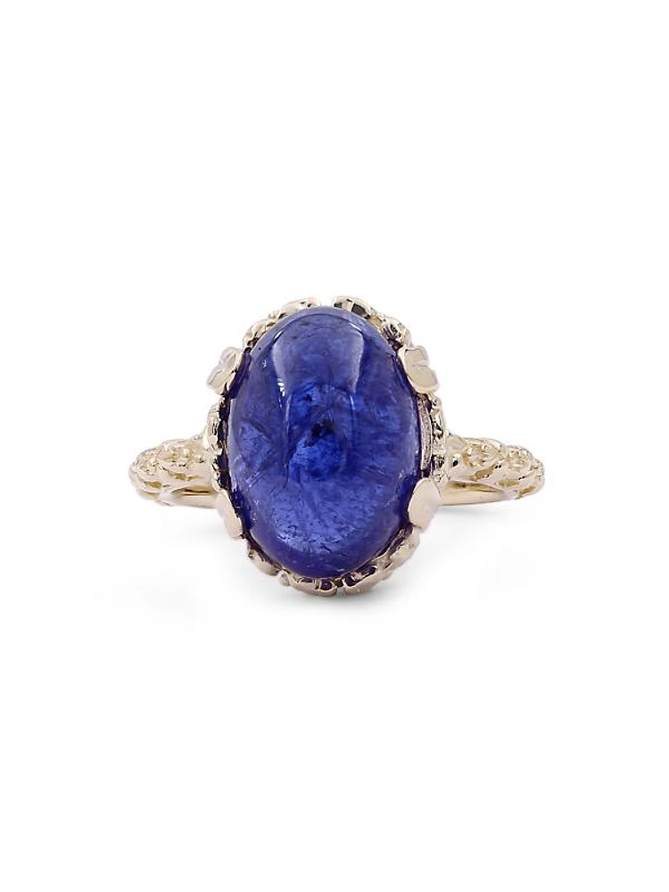 Luxury 18K Yellow Gold & Tanzanite Ring