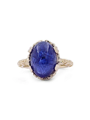 Luxury 18K Yellow Gold & Tanzanite Ring