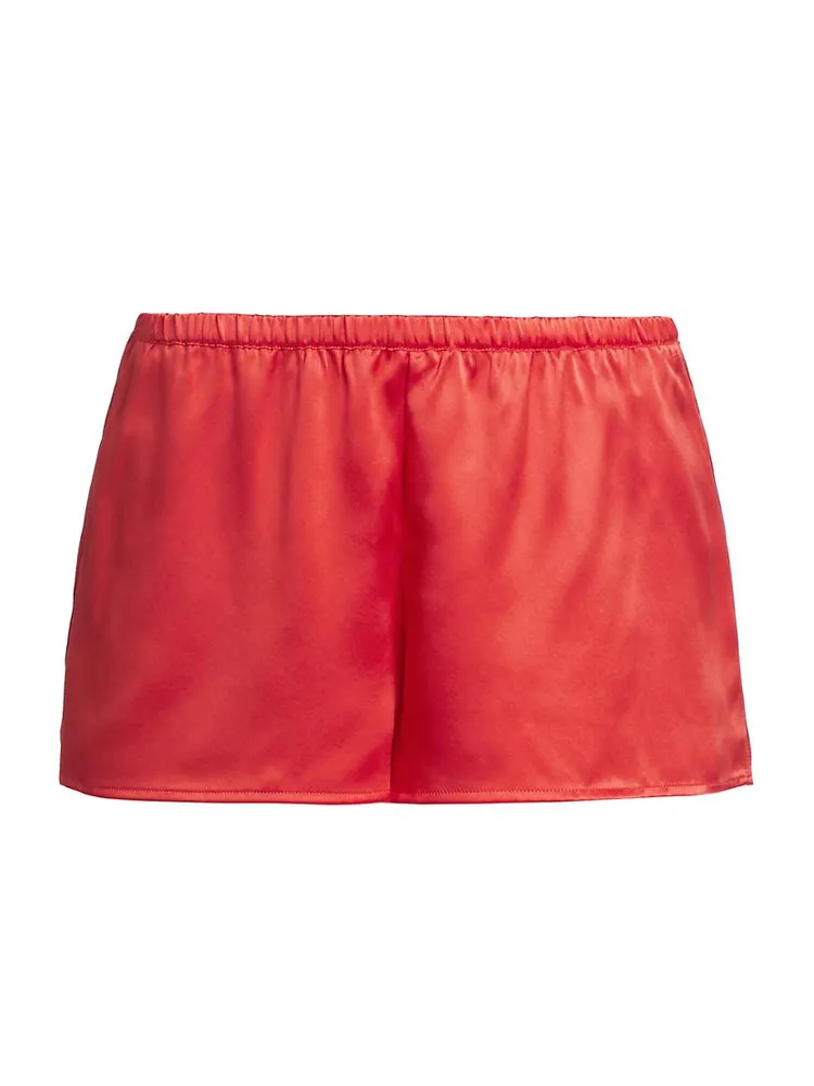 Elasticized Silk Lounge Shorts