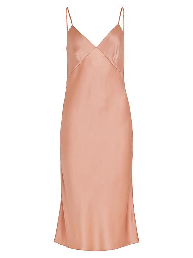 Valencia Bond Silk Satin Slip Dress