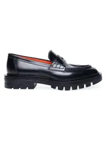 Feline Leather Lug-Sole Loafers