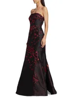 Strapless Jacquard Mermaid Gown