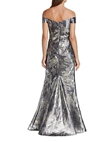 Off-The-Shoulder Jacquard Mermaid Gown