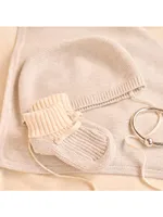 Baby's Organic Cotton Hat & Booties Set