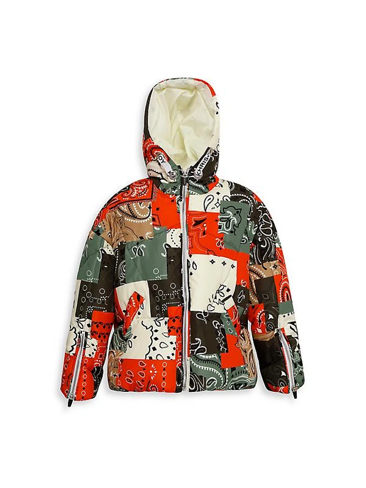 Little Kid's Khriskid Patch Bandana Puffer Down Jacket