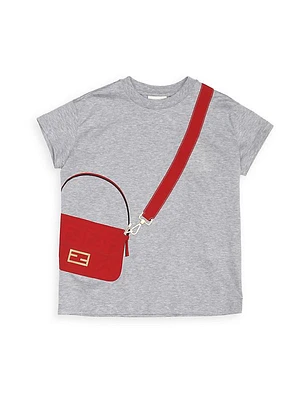 Little Girl's Trompe L'oeil Bag Graphic T-Shirt