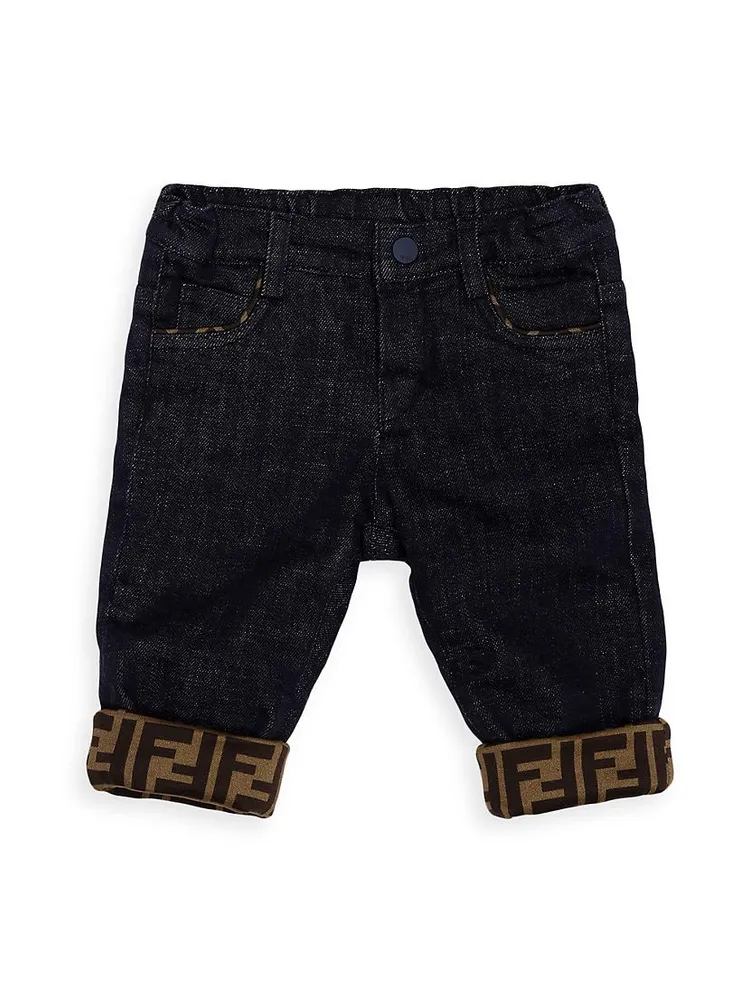 Baby Boy's FF Logo Cuff Jeans