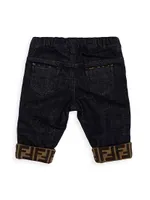 Baby Boy's FF Logo Cuff Jeans